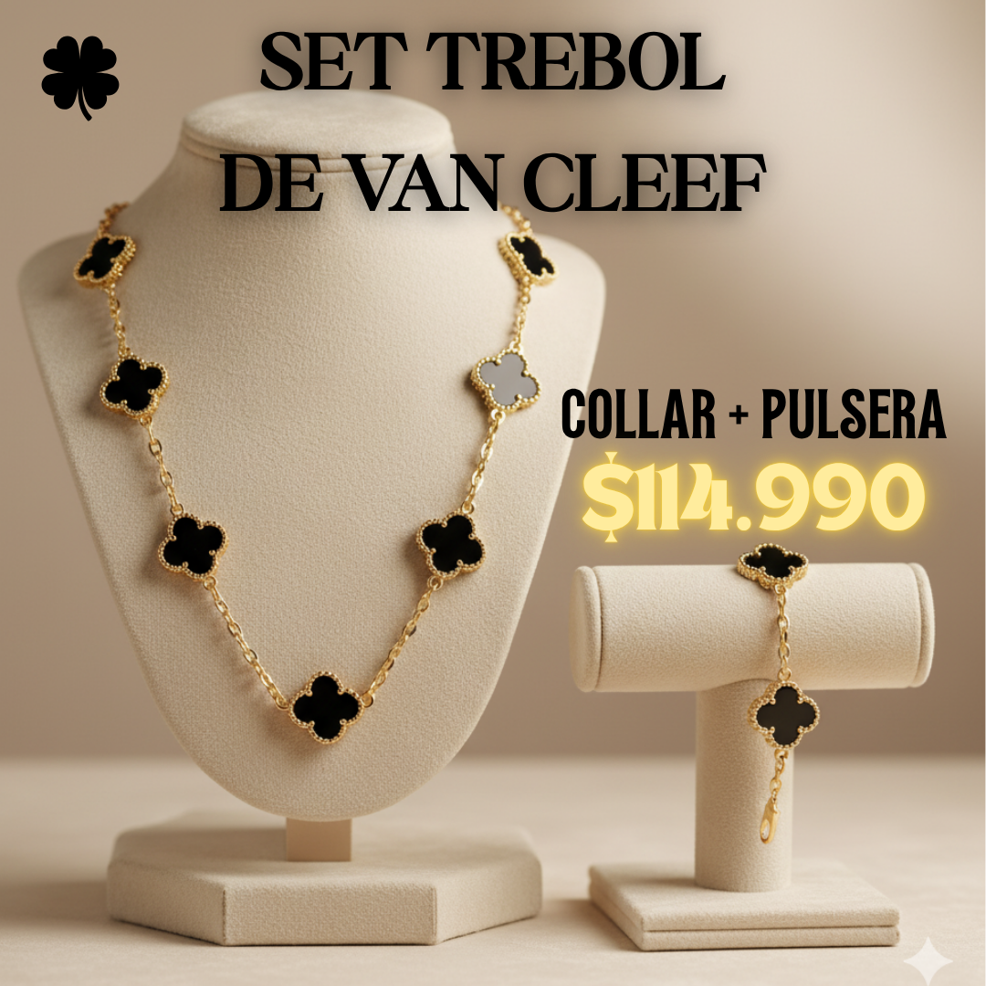 SET TREBOL VAN CLEEF ☘️ (COLLAR + PULSERA ) 💎