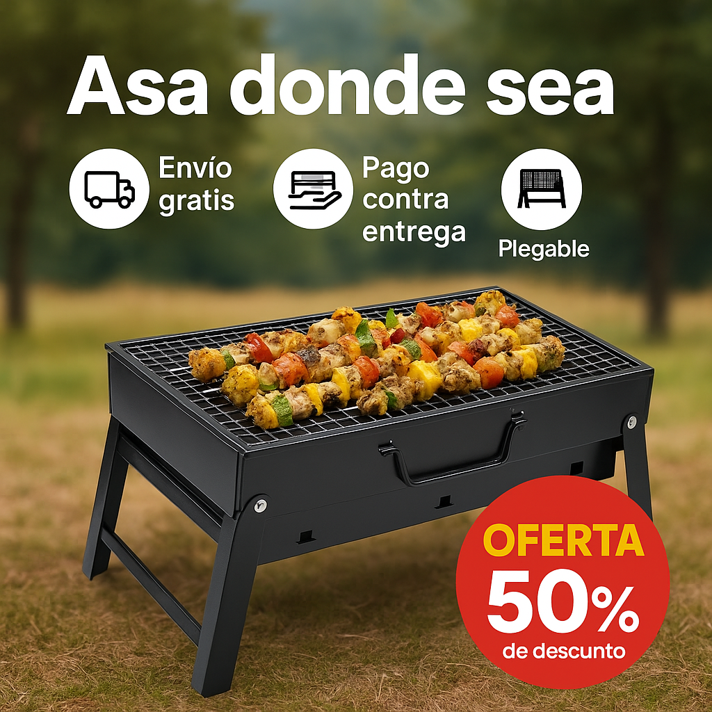 Asador Portátil Plegable – Parrilla Premium para cualquier Aventura 🍖🥩