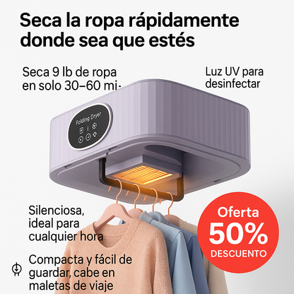 Secador De Ropa Portátil Folding ® - Ropa seca y sin arrugas donde sea