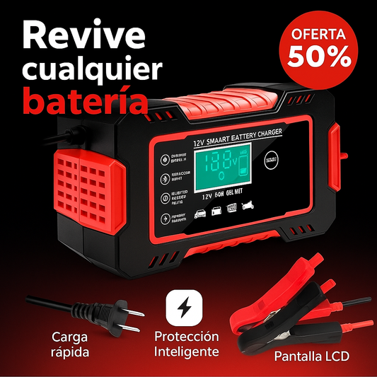 🧲🔋Cargador Inteligente de Batería TK-300 12V / 6A – Alta Precisión para Autos, Motos y más 🚗⚡