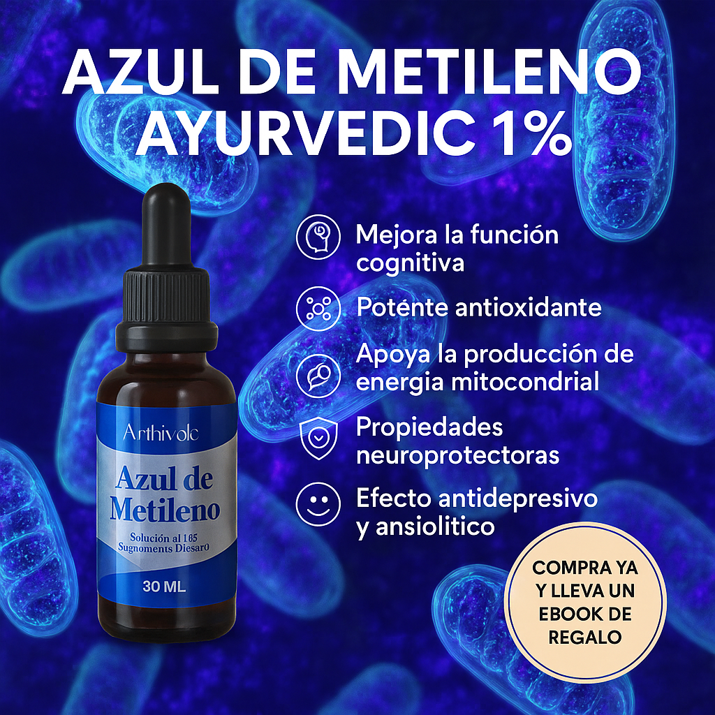 AYURVEDIC ® AZUL DE METILENO  1%, MEJORA TU ENFOQUE AL 100%