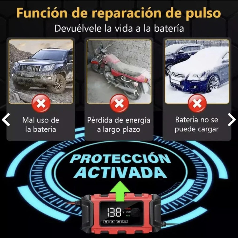 🧲🔋Cargador Inteligente de Batería TK-300 12V / 6A – Alta Precisión para Autos, Motos y más 🚗⚡