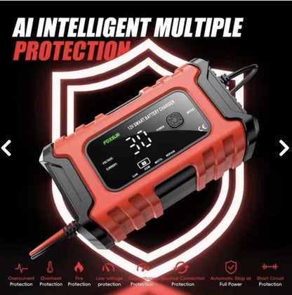 🧲🔋Cargador Inteligente de Batería TK-300 12V / 6A – Alta Precisión para Autos, Motos y más 🚗⚡