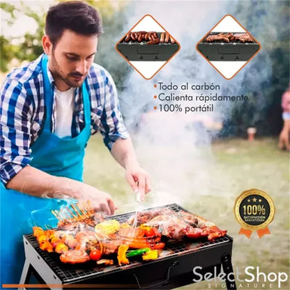 Asador Portátil Plegable – Parrilla Premium para cualquier Aventura 🍖🥩